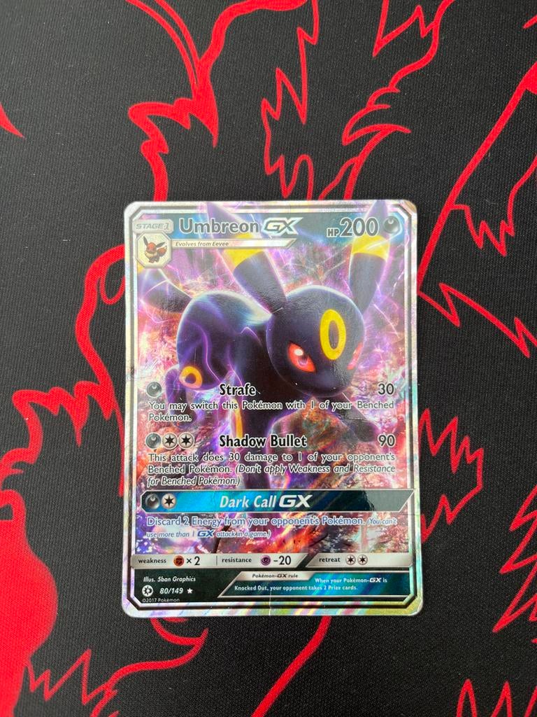 Umbreon GX 80/149 Pokémon Kaart - Zo Goed Als Nieuw, Ophalen of Verzenden, Zo goed als nieuw, Losse kaart, Foil