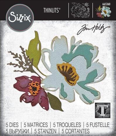 Sizzix Tim Holtz Thinlits Brushstroke Flower #3 #665360, Hobby en Vrije tijd, Scrapbooking, Nieuw, Frame of Mal, Sizzix, Verzenden
