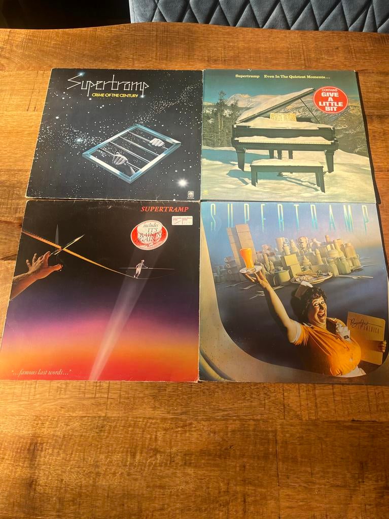 4 Supertramp LP's, Gebruikt, Ophalen of Verzenden, 1970 - 1979, 12 inch