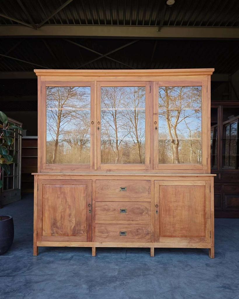 Stoere Schoolkast | Winkelkast | Teakhout Buffetkast #0520, Niet ingevuld, Gebruikt, Met deur(en), 200 cm of meer