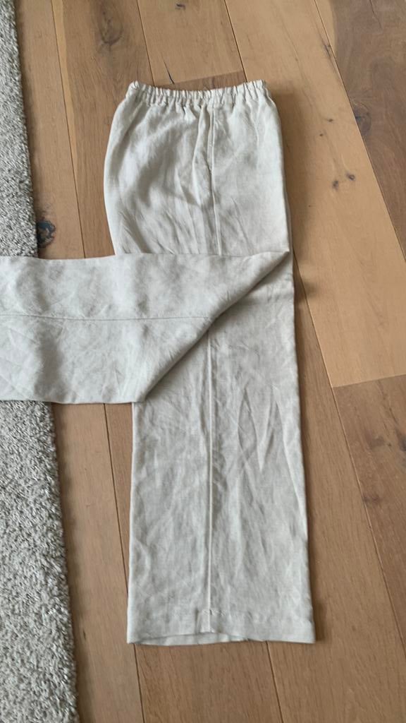 Linnen broek van H& M. Maat S, Beige, Ophalen of Verzenden, Maat 36 (S), Lang
