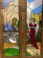 mooi ensemble art nouveau glas in lood, Ophalen of Verzenden