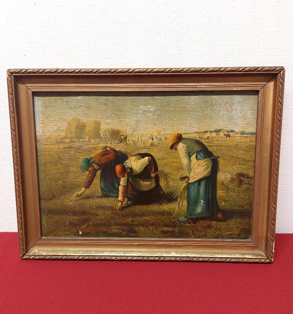 Decoratief schilderij – naar “De Arenleessters” (Millet), Antiek en Kunst, Kunst | Schilderijen | Klassiek, Ophalen of Verzenden