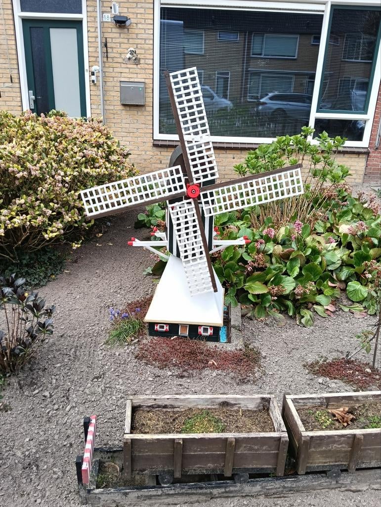 Houten windmolen voor in de tuin, Tuin en Terras, Windwijzers en Windmolens, Ophalen of Verzenden