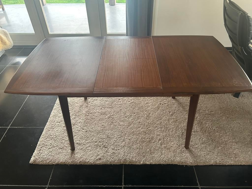 Louis van Teeffelen design tafel teak uitschuifbaar, Ophalen of Verzenden, Zo goed als nieuw, Rechthoekig, 50 tot 100 cm