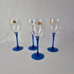 Luminarc wijnglazen met blauwe voet, Glas of Glazen, Ophalen of Verzenden, Overige stijlen, Glas