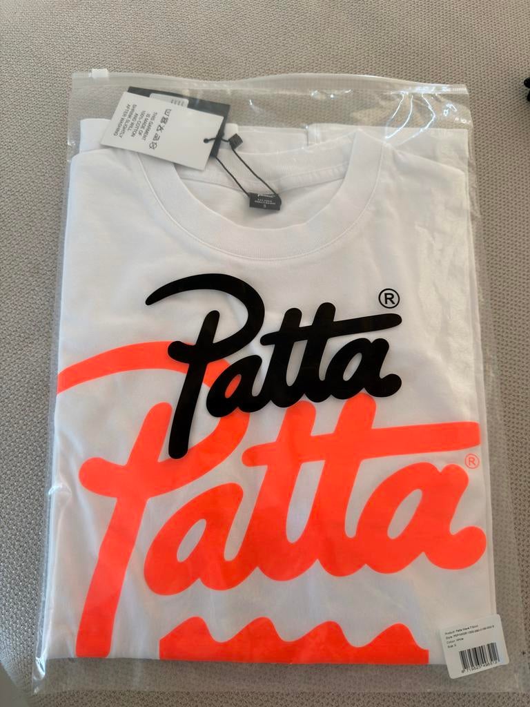 Patta Wave T-shirt Wit Maat S Nieuw, Kleding | Heren, T-shirts, Ophalen of Verzenden, Zo goed als nieuw