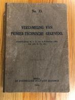 Verzameling v pionier-technische gegevens, Ophalen of Verzenden, Landmacht, Nederland, Boek of Tijdschrift