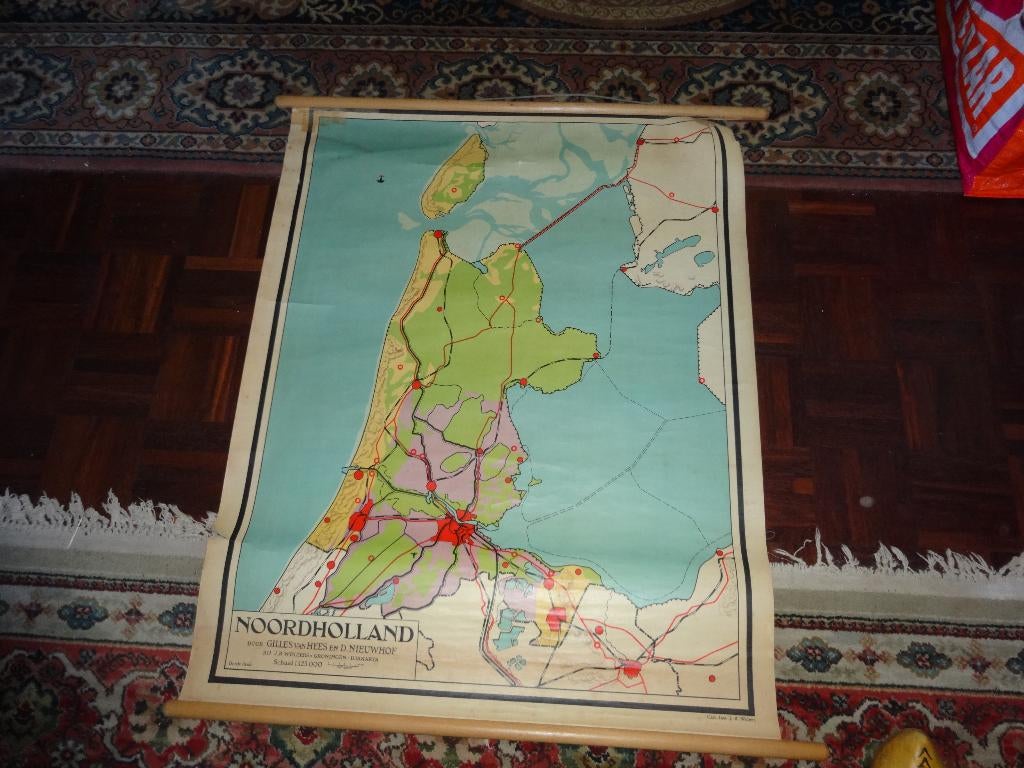 schoolkaart: Zuiderzee (80%), Antiek en Kunst, Ophalen of Verzenden, Aardrijkskunde
