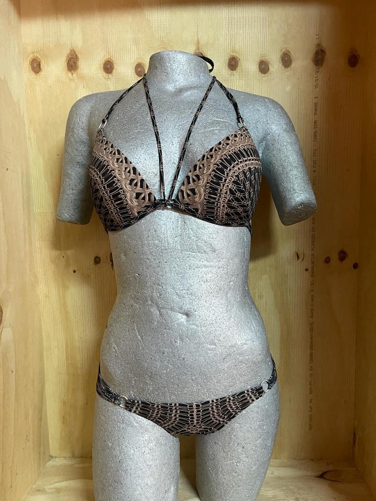 Magistral push up halter bh top 38b slip 36, Verzenden, Nieuw, Bruin, Bikini