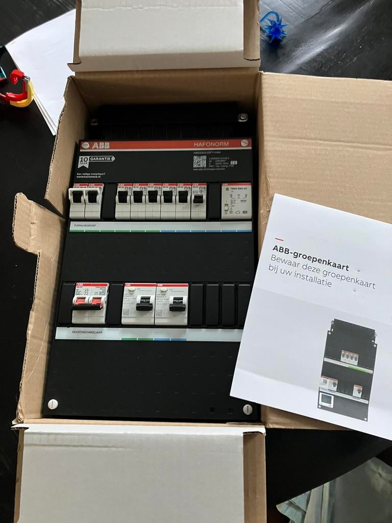Nieuwe abb 1 fase meterkast met 8 groepen, kookgroep en bel, Ophalen of Verzenden, Zo goed als nieuw, Overige typen