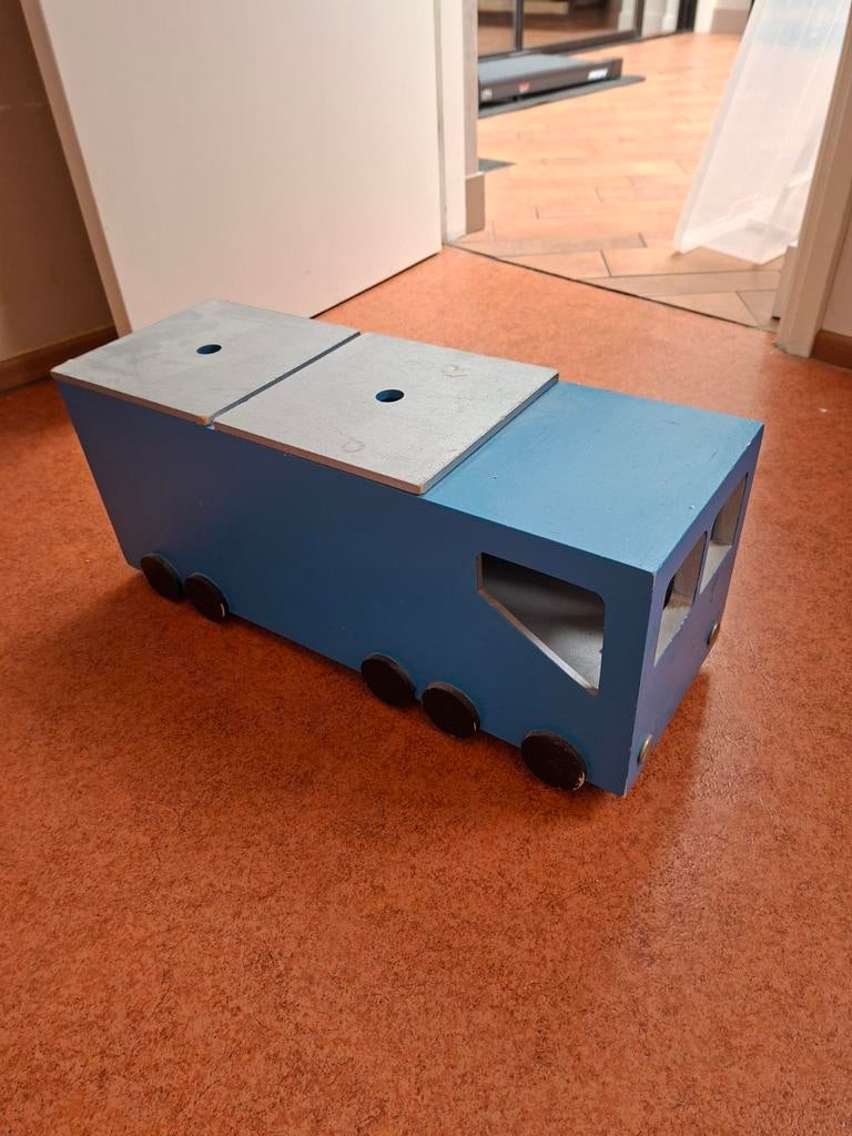 Houten Speelgoed Opbergauto met Wieltjes, Kinderen en Baby's, Kinderkamer | Commodes en Kasten, Gebruikt, Minder dan 50 cm, Ophalen