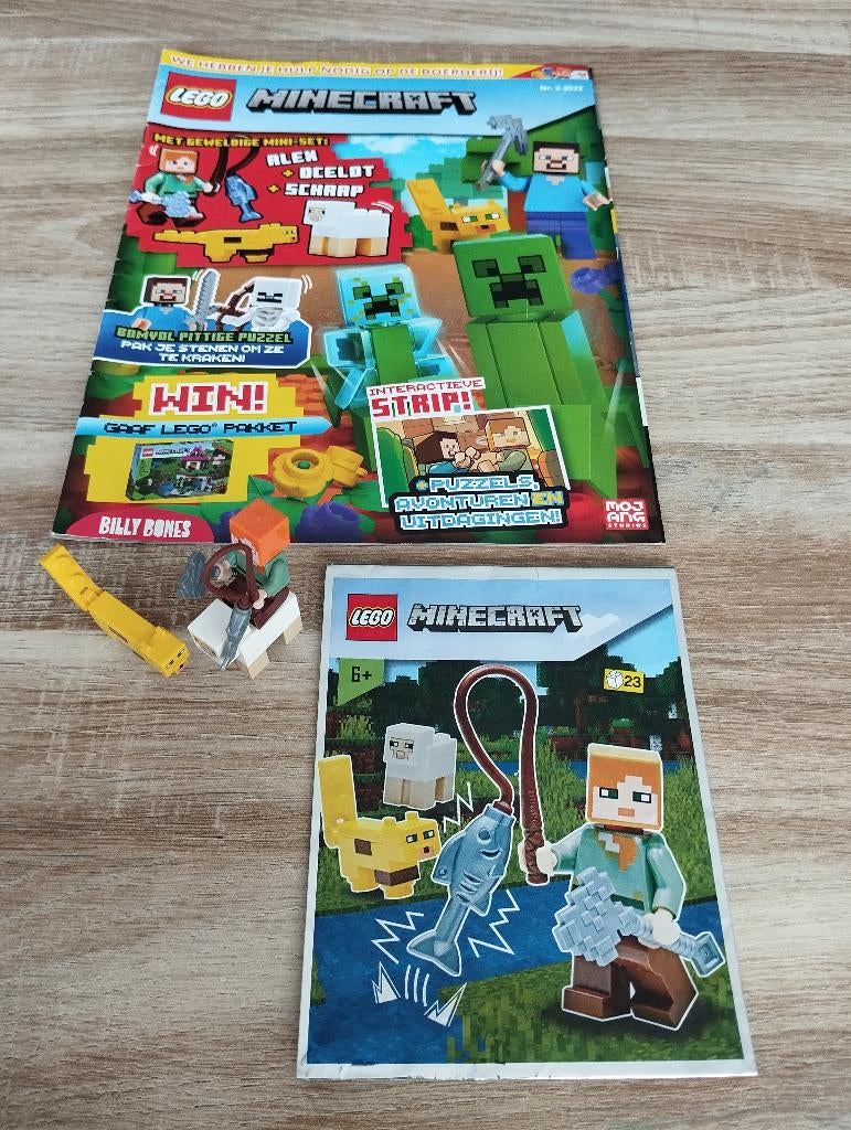 Lego Minecraft tijdschrift nr 2-2022 + Alex, ocelot, schaap, Ophalen of Verzenden, Zo goed als nieuw, Lego