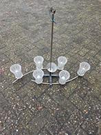 Vintage plafond lamp met 6 glazen kelken, Ophalen, ., ., .