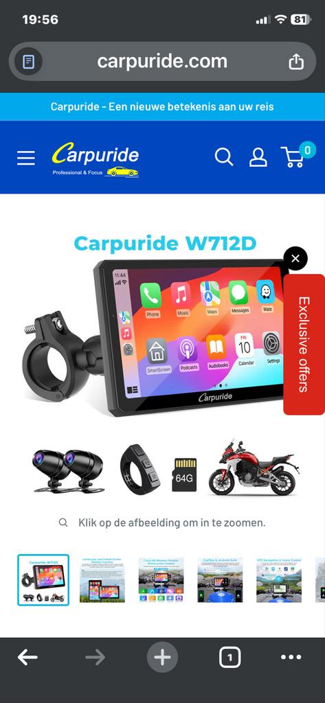 Carpuride W712D navigatie, Auto diversen, Autonavigatie, Ophalen, Zo goed als nieuw