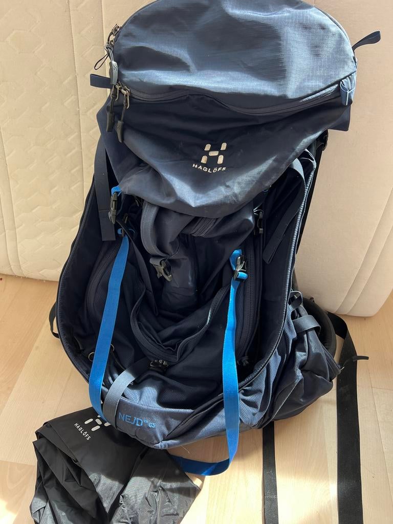 Haglöfs NEJD 65 wandel rugzak blauw, Ophalen of Verzenden, Zo goed als nieuw