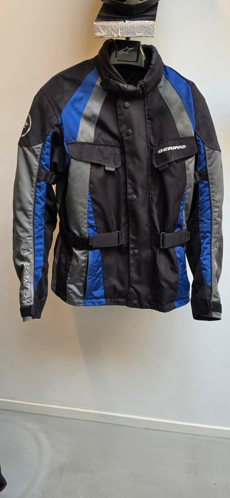 Bering motorjas textiel - Zwart/Blauw/Grijs, Motoren, Ophalen, Jas | textiel, Heren, Bering