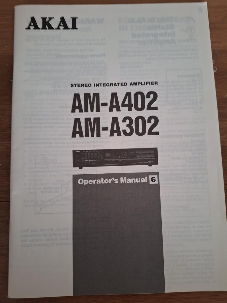 Gebruiksaanwijzing Akai / Pionier, Ophalen of Verzenden, Nieuw