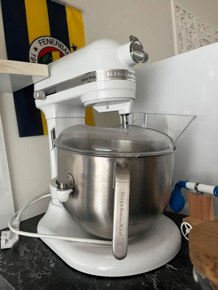 KitchenAid Heavy Duty Keukenmixer 6.9L - Wit, Witgoed en Apparatuur, Keukenmixers, Zo goed als nieuw, 4 liter of meer, 3 snelheden of meer