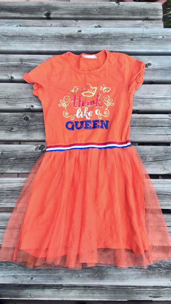 Oranje jurkje voor Koningsdag maat 134/140, Kinderen en Baby's, Kinderkleding | Maat 134, Ophalen of Verzenden, Gebruikt, Meisje