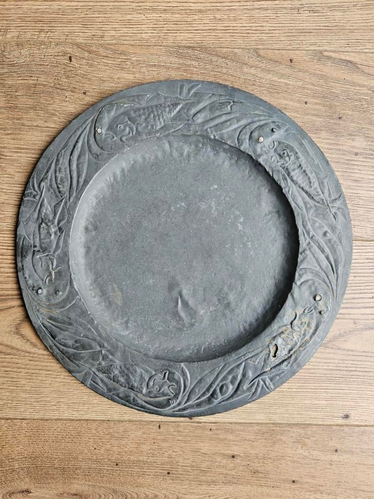 Vintage tinnen bord of schaal, Ophalen of Verzenden