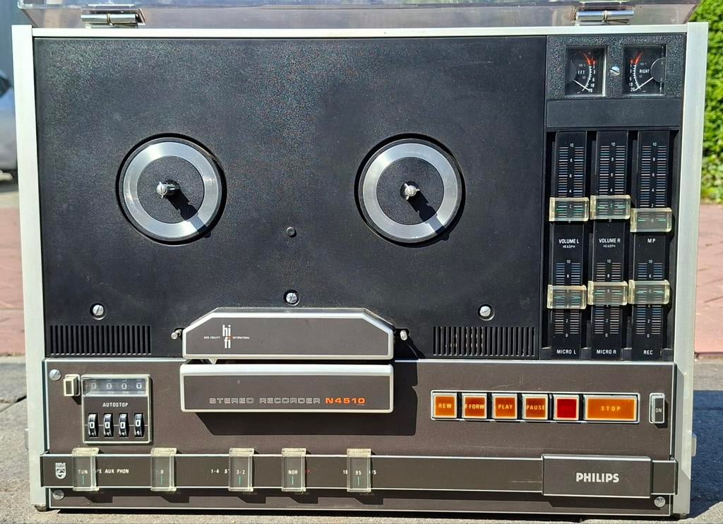 Philips N4510 Stereobandrecorder met Stofkap ( opknapper ), Audio, Tv en Foto, Bandrecorders, Ophalen of Verzenden, Bandrecorder