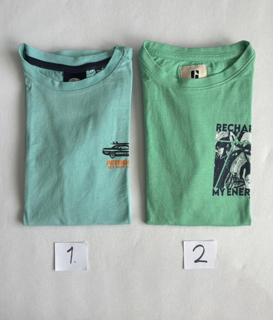 2 stuks:Petrol Industries + Garcia -shirtjes! maat: 134/140, Kinderen en Baby's, Kinderkleding | Maat 134, Zo goed als nieuw, Jongen