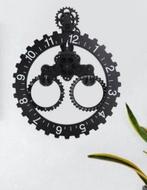 Design wandklok met draaiende tandwielen., Ophalen of Verzenden, Zo goed als nieuw, Wandklok