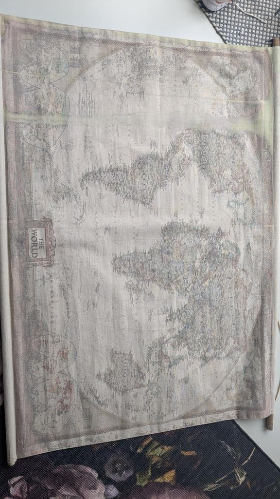 Decoratieve landkaart 'The World' met vlek, Boeken, Atlassen en Landkaarten, Landkaart, 1800 tot 2000, Wereld, Ophalen