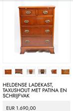 Heldense ladekast commode Taxushout met patina en schrijfvak, Huis en Inrichting, Ophalen, 50 tot 100 cm, Zo goed als nieuw, 3 of 4 laden