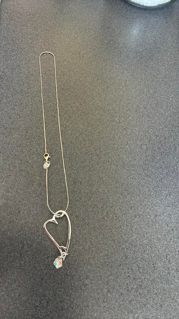 Swarovski ketting met hanger, Ophalen of Verzenden, Zo goed als nieuw, Zilver, Met hanger