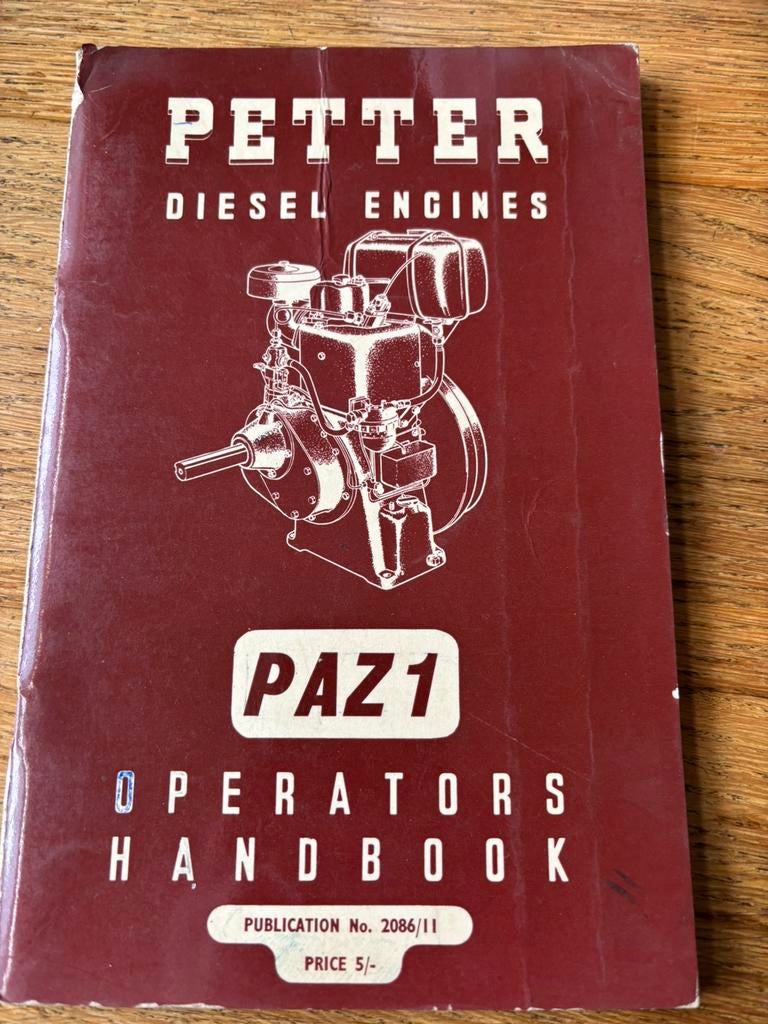 Petter diesel motoren handboek PAZ1, Ophalen, Gebruikt