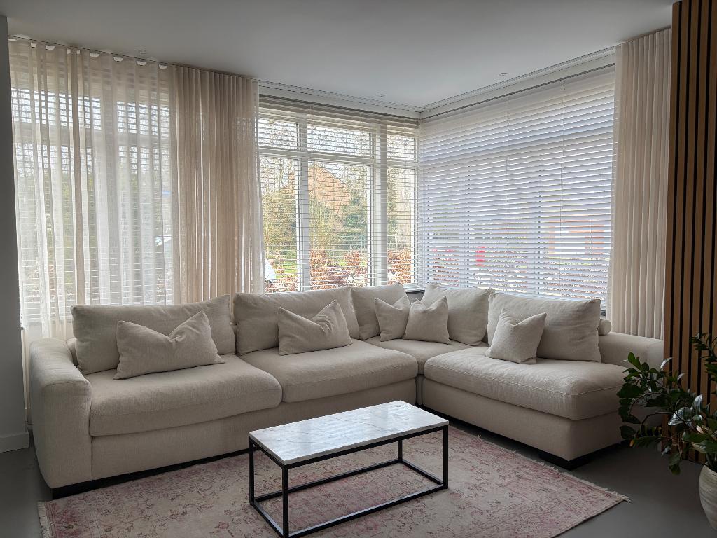 Hoekbank lounge creme/ off white, Huis en Inrichting, Ophalen, Gebruikt, 100 tot 125 cm, Lounge