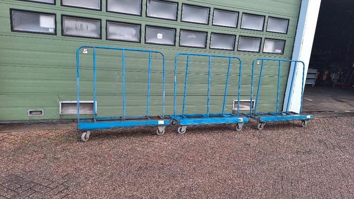 platenwagen bouwwinkelwagen, Doe-het-zelf en Verbouw, Transportwagens, Gebruikt, Transportkar, 100 liter of meer, Ophalen