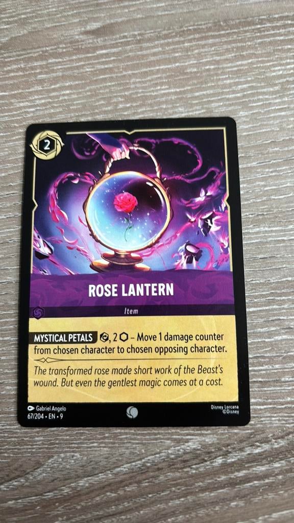 Disney Lorcana Rose Lantern 67-204 9FAB nonfoil, Ophalen of Verzenden, Zo goed als nieuw, Losse kaart