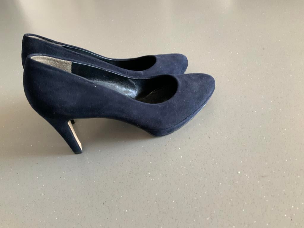 Blauw suede pumps Paul Green mt 37, Kleding | Dames, Schoenen, Ophalen of Verzenden, Zo goed als nieuw, Blauw