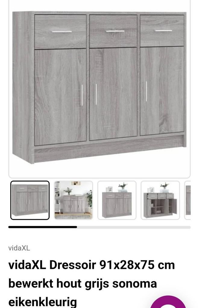 Leuk dressoir, nieuw in doos!, Huis en Inrichting, Kasten | Kledingkasten, Ophalen of Verzenden, Nieuw, 25 tot 50 cm, Minder dan 100 cm