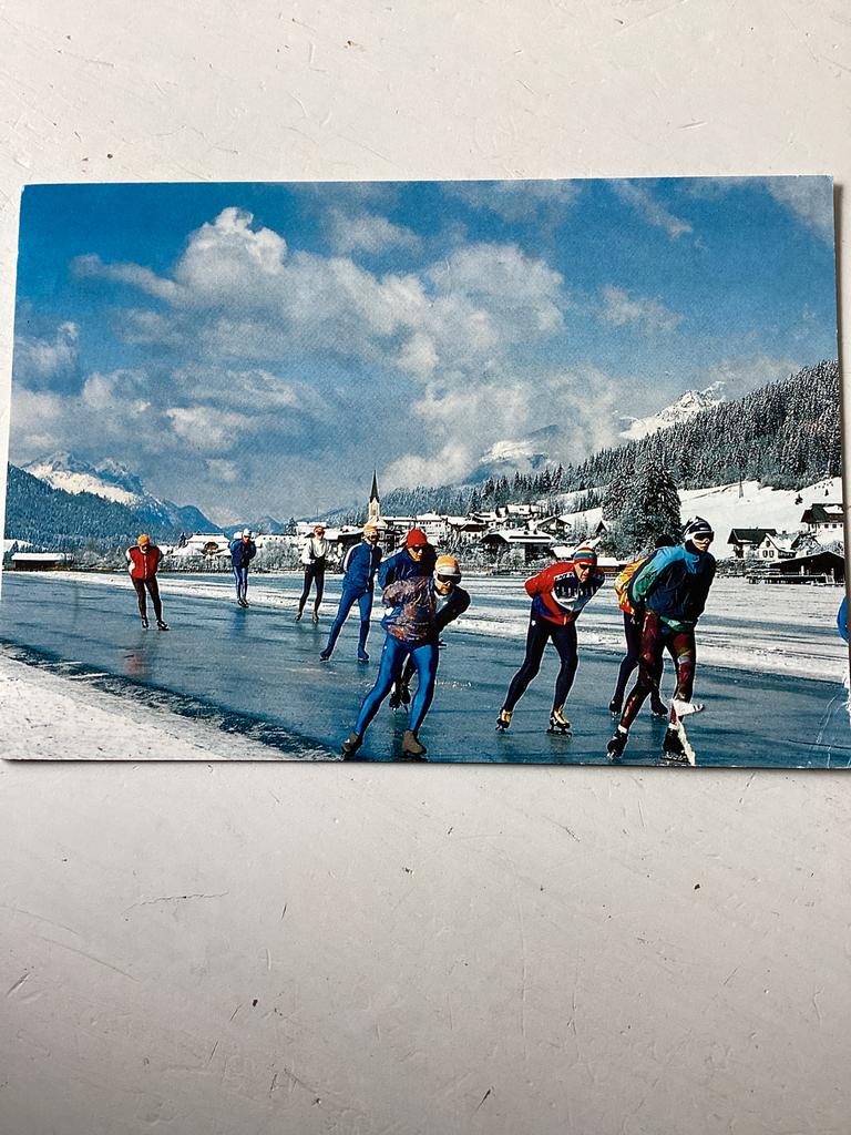 Ansichtkaart Weissensee Kärnten (schaatsers), Verzenden, 1980 tot heden, Gelopen, Oostenrijk