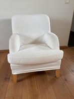 Comfortabele witte stoel met afneembare hoes, Huis en Inrichting, Stoelen, Ophalen, Gebruikt, Wit, Eén