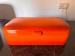 Emaille broodtrommel oranje, Antiek en Kunst, Ophalen of Verzenden