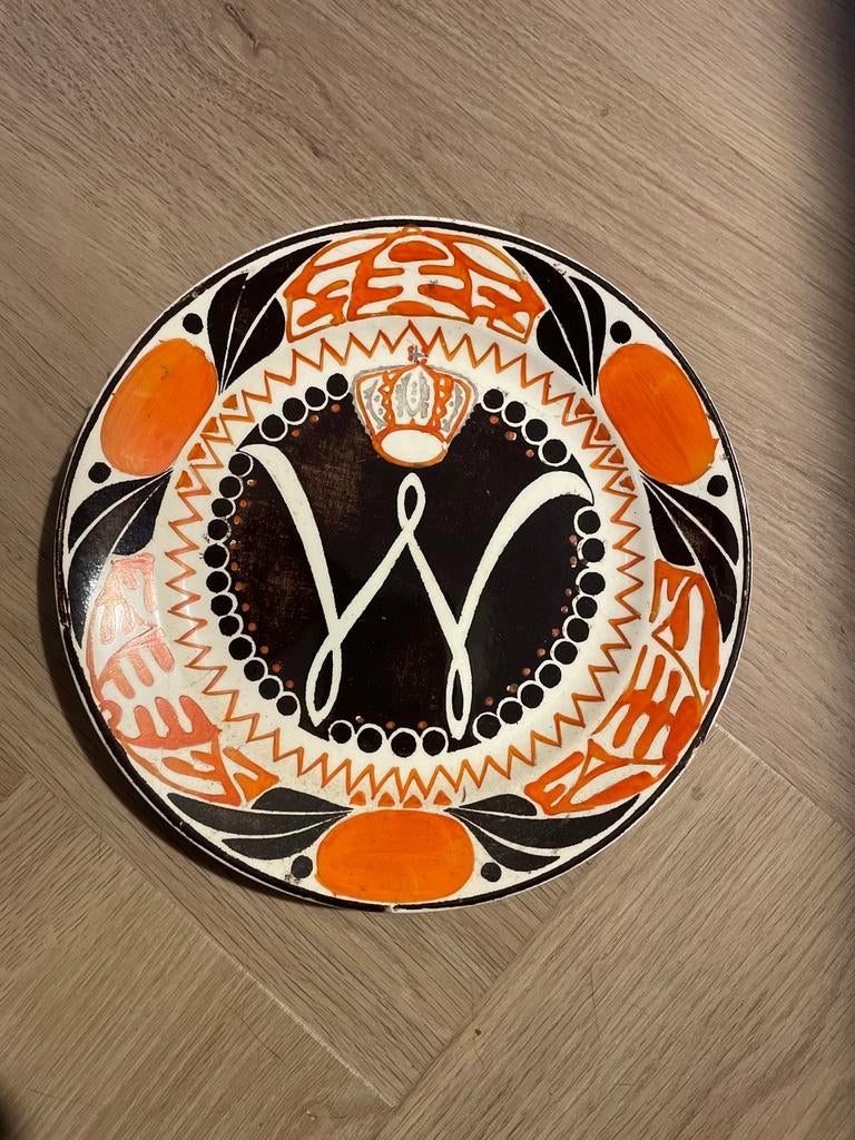 Huldigingsbord 1898 Koningin Wilhelmina, Antiek en Kunst, Antiek | Wandborden en Tegels, Ophalen