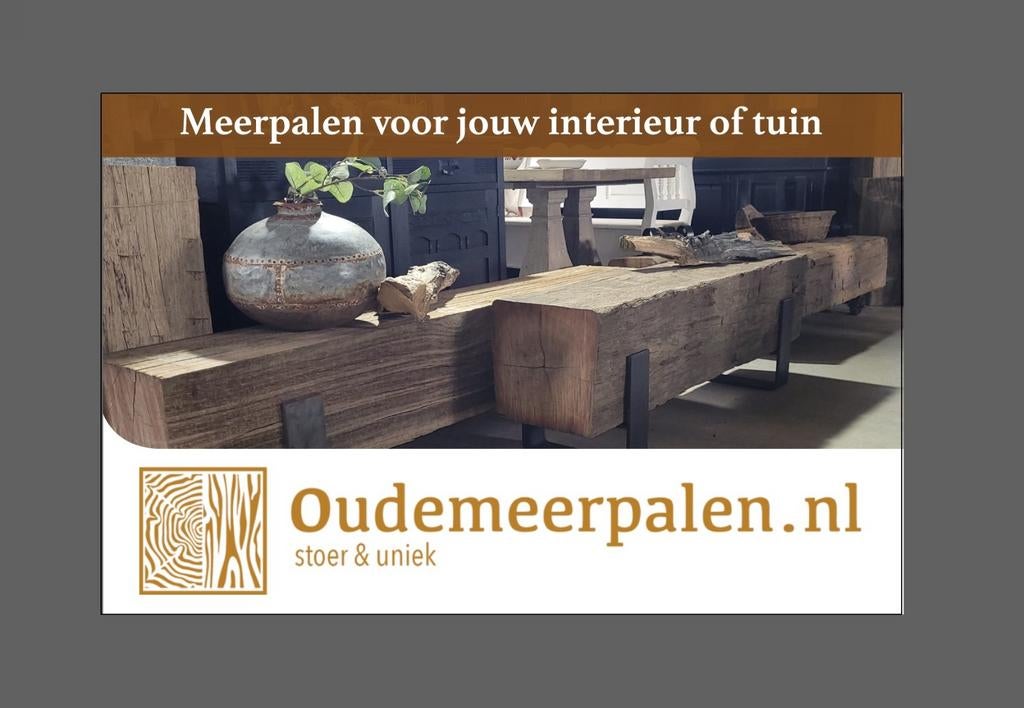 Grote voorraad Meerpalen voor tuin en terras., Tuin en Terras, Ophalen, Gebruikt