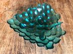 Vintage Druiven Schaal - Groen Glas, Ophalen of Verzenden