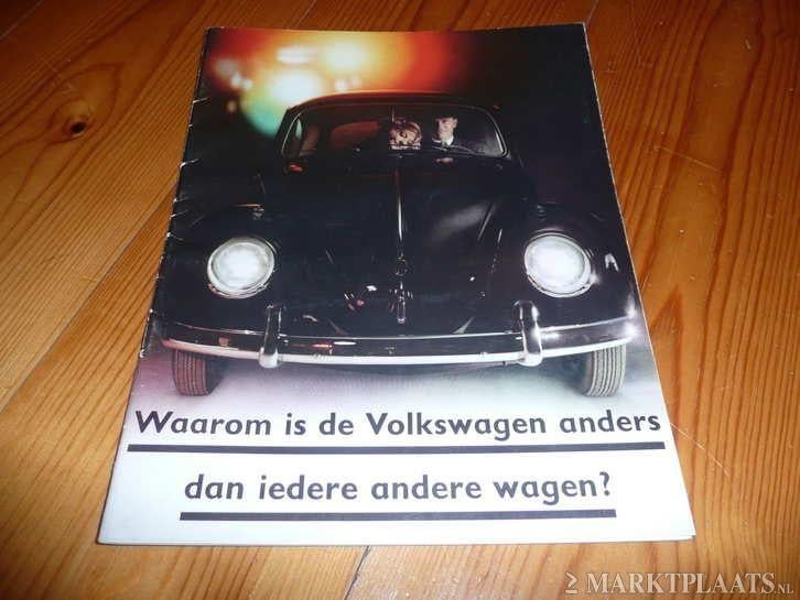 Folder Volkswagen Kever 1200, VW Kever cabrio 1961, Volkswagen, Ophalen of Verzenden, Zo goed als nieuw, Volkswagen