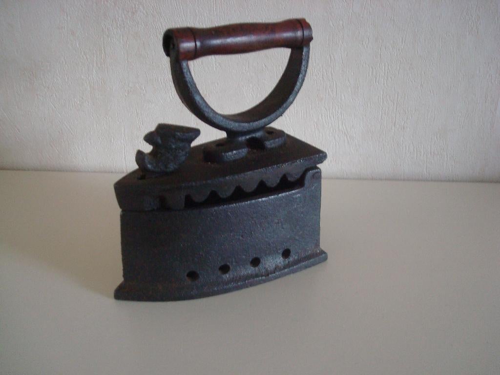 Strijkijzer houten handgreep, Ophalen of Verzenden