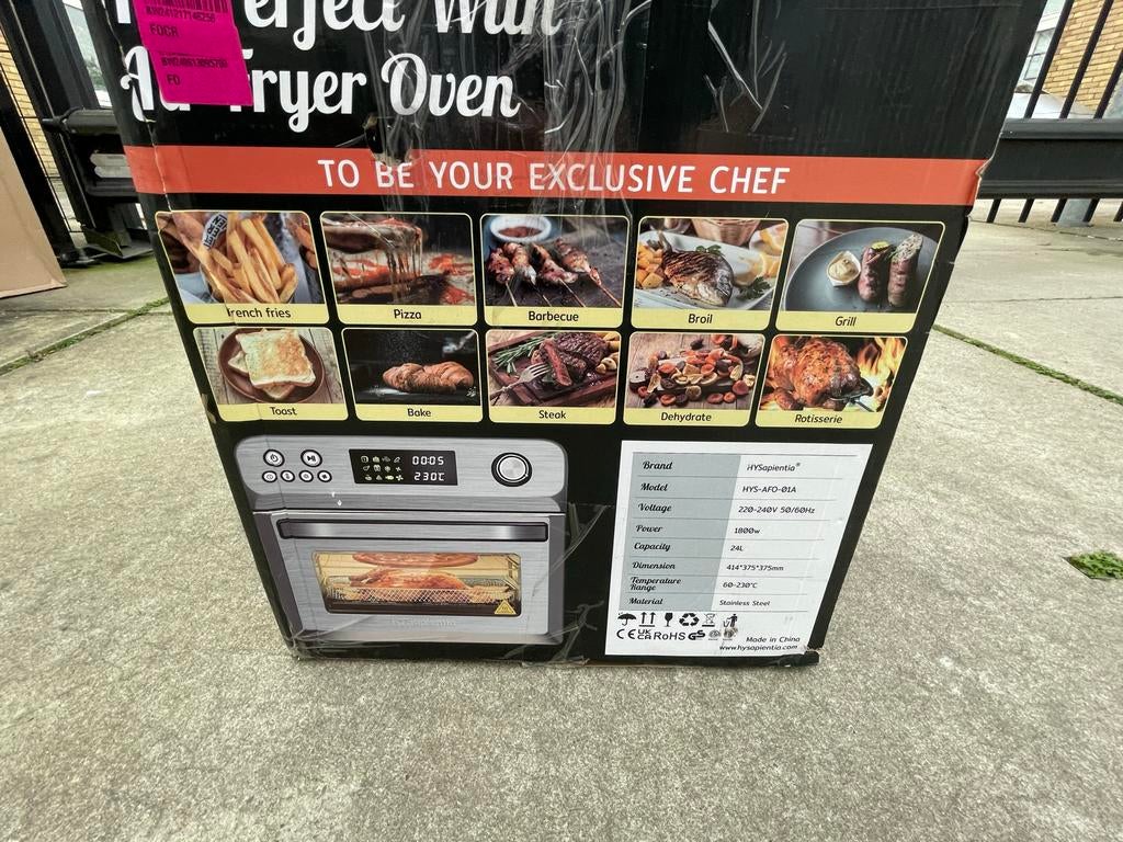 HYSapientia 24L Digitale Heteluchtoven - Nieuw met deuken, Witgoed en Apparatuur, Ovens, Minder dan 45 cm, Nieuw, Ophalen of Verzenden