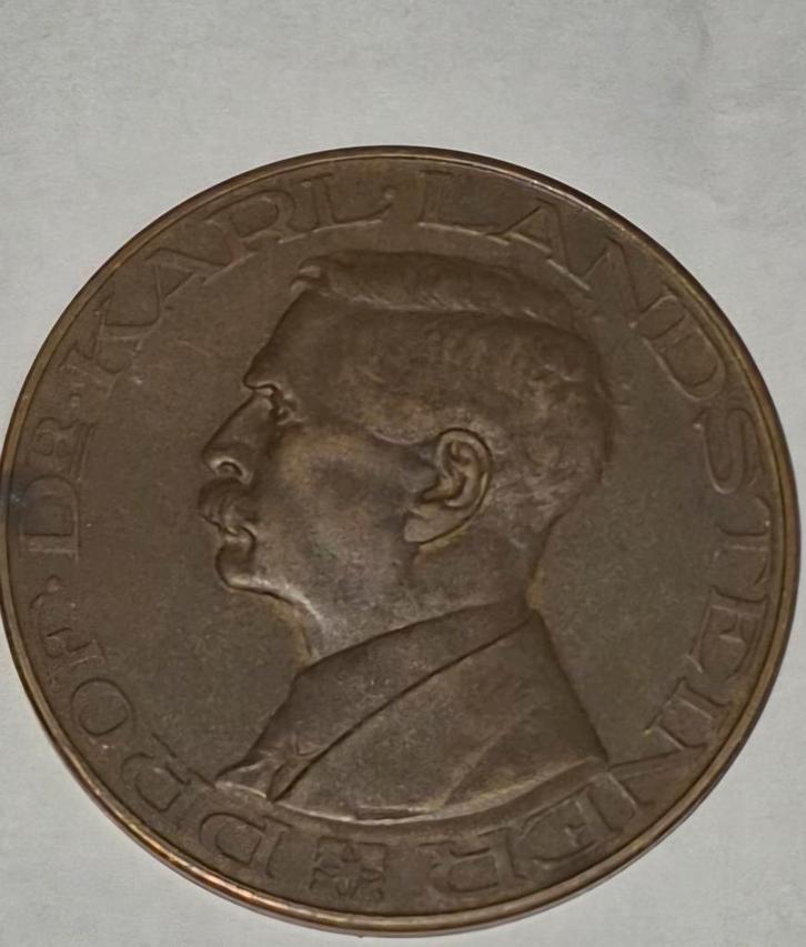 Herinneringspenning Professor Dr. Karl Landsteiner, Postzegels en Munten, Penningen en Medailles, Overige materialen, Ophalen of Verzenden