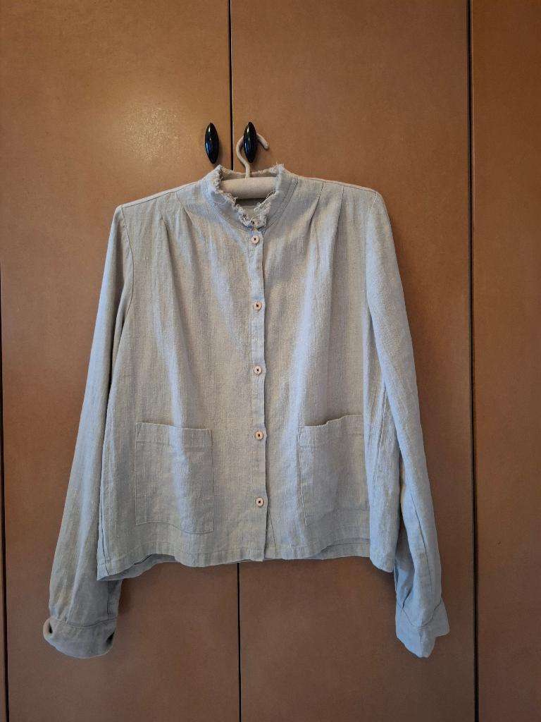 Fant Projects linnen blouse/jasje | Maat 1, Kleding | Dames, Maat 38/40 (M), Verzenden, Beige, Zo goed als nieuw