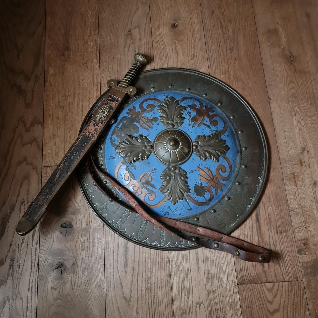 19e eeuwse theater schild en zwaard, Verzamelen, Militaria | Algemeen, Ophalen, Overige soorten, Zwaard of Sabel