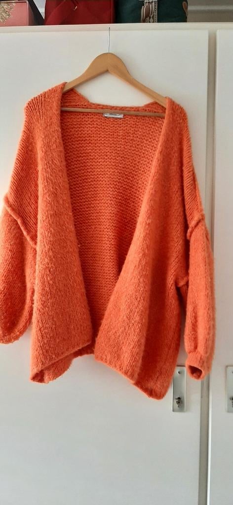 Oranje gebreid vest 40- 44., Ophalen of Verzenden